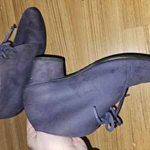 Arche LN Purple Suede Ankle Boot Heels Unique Round Heel